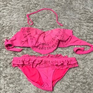Jessica Simpson Pink Ruffle Bikini